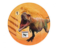 #ZTA Talerzyki papierowe Dinozaur, 23 cm, 8 szt.
