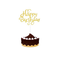 Papierowy topper na tort HAPPY BIRTHDAY ZŁOTY BROKATOWY WZ.I