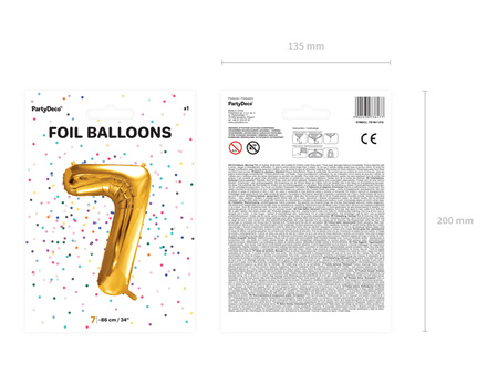 Balon foliowy Cyfra ''1'', 86cm, srebrny