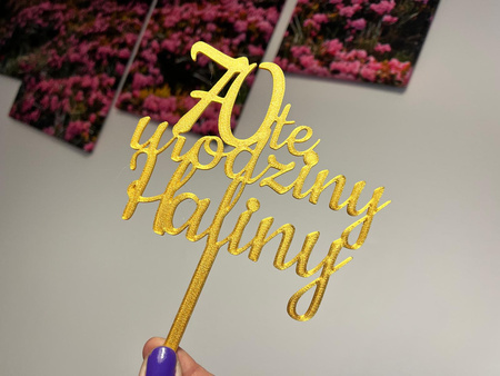Topper na tort personalizowany Cyfra + urodziny + imię WZ. II