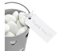 #DEI Zawieszka elegancka Contemporary Heart - Thank you, biało-srebrna, 10 szt.