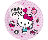 #ZTA Talerzyki papierowe Hello Kitty Fashion Stylish, 23 cm., 8 szt.