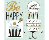 #ZSE Serwetki pap. Mint and Happy B-day, 33x33 cm, 20 szt.