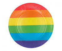 #ZTA Talerzyki papierowe Rainbow, 23 cm, 8 szt.
