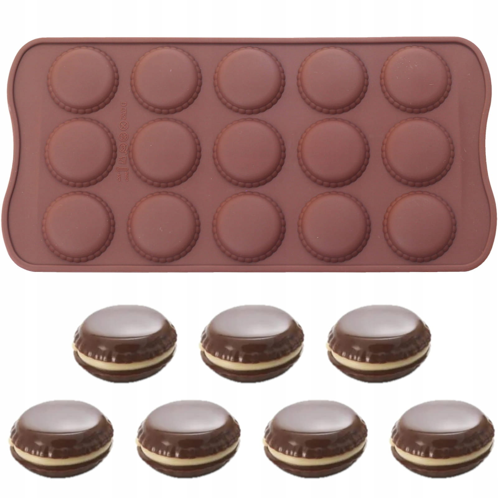 Silikonowa forma do pralinek MARKIZY 15 gniazd zbliżenie na strukturę