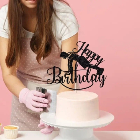 Papierowy topper na tort Happy Birthday SIŁOWNIA KULTURYSTA WZ.II
