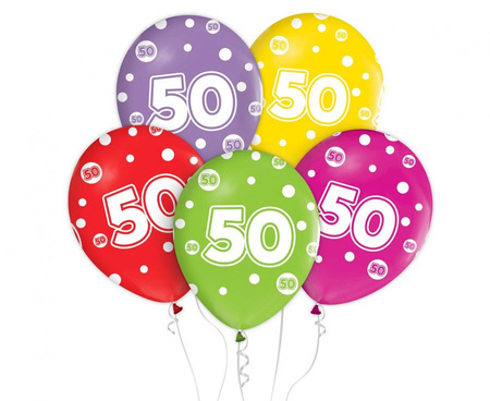#BL Balony z cyframi: 50, 12 cali/ 5 szt. KK