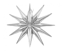 #BFK Balon foliowy Gwiazda 3D srebrna, 50x46cm