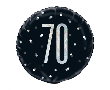 #BFK Balon foliowy UQ 18" Glitz, groszki z nadr. 70, czarny