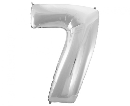 #BFC51 Balon foliowy B&C Cyfra 7, srebrna, 92 cm AA