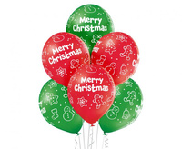 #BL Balony D11 Merry Christmas 1C5S, 6 szt.