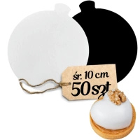 Bankietówka podkład pod monoporcję CZARNO BIAŁA 10 cm 50 szt.