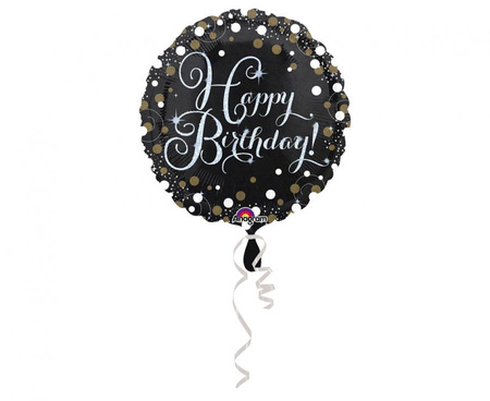 #BFK Balon foliowy 18" Sparkling Birthday, okrągły, 43cm, zapakowany