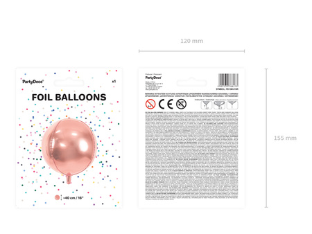 Balon foliowy Cyfra ''8'', 35cm, różowe złoto