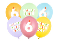 Balony 30 cm, 6, mix (1 op. / 6 szt.)