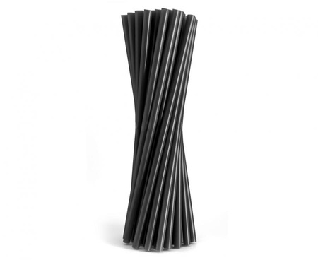 #ZSŁ Rurki (słomki) wielokrotnego użytku, czarne, 9x240mm/ 16 szt.-KK