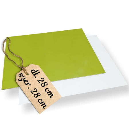 Dwustronny podkład pod tort 28x28 cm BIAŁO - ZIELONY