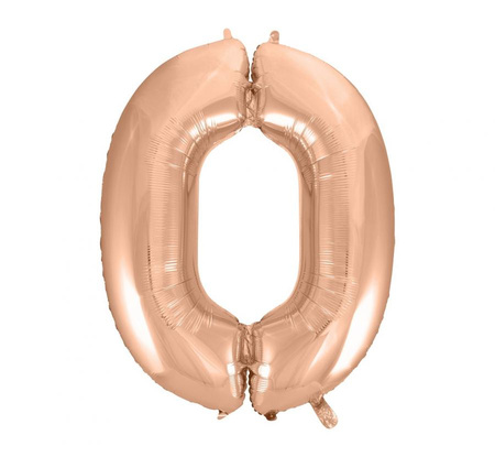 #BFC46 Balon foliowy B&C "Cyfra 0", różowo-złota, 92 cm