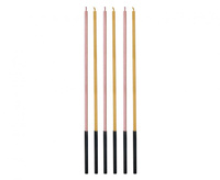 #SU Świeczki B&C metaliczne, róż/złoty, 3x3x170mm, 6 szt.