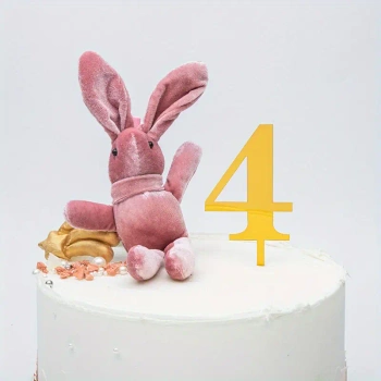 Topper na tort ZŁOTY cyfra 4 CZWÓRKA CZTERY 11x4 cm