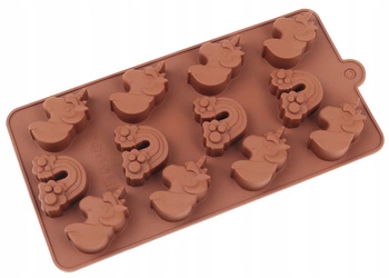 Foremka silikonowa JEDNOROŻEC TĘCZA do czekolady żelek 20x10,5 cm