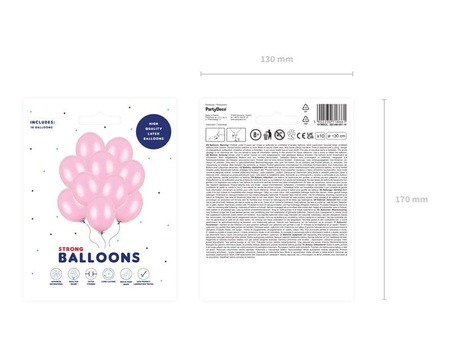 Balony lateksowe strong 30 cm metaliczny RÓŻOWY 10 szt.