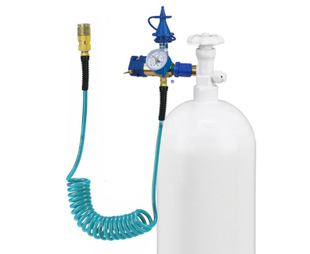 #HO Reduktor Push + szybkozłącze na wężyku, z manometrem, igłą i nożykiem  (WP 200bar)