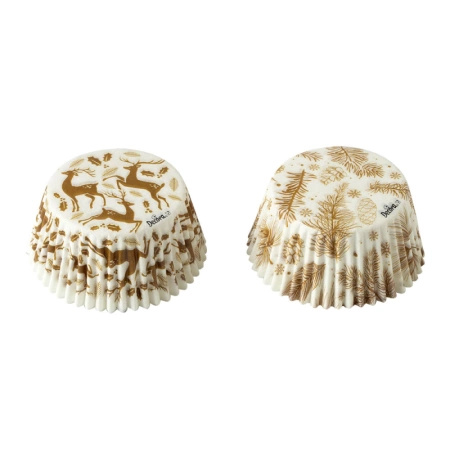 Świąteczne papilotki do muffinek babeczek 50x32 cm RENIFERY 36 szt. Decora