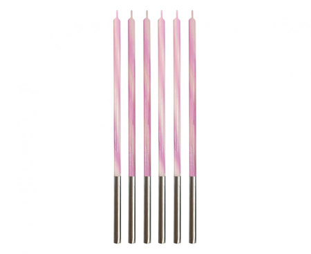 #SU Świeczki urodzinowe Candy, różowe 4.5x4.5x150mm, 6 szt. KK