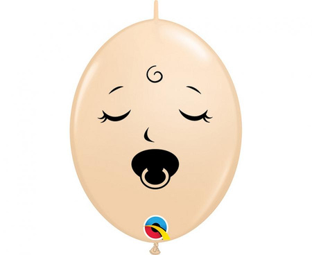 #BL Balon QLink 6" Buźka ze smoczkiem, cielisty / 50 szt. KK