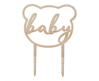 #DETO Dekoracja na tort Baby Miś, drewniana (FSC)