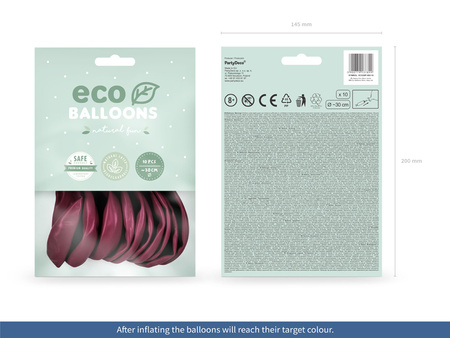 Balony Eco 26cm metalizowane, ciemna mięta (1 op. / 10 szt.)