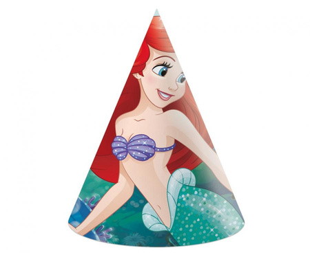#STAI Czapeczki papierowe Ariel Curious Decorata Party Disney, 6 szt. FSC