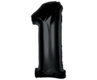 #BFC25 Balon foliowy Smart, cyfra 1, czarna, 92 cm  KK