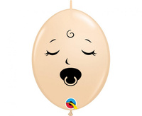 #BL Balon QLink 6" Buźka ze smoczkiem, cielisty / 50 szt. KK