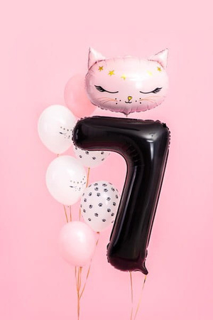 Balon foliowy Cyfra ''7'', 86cm, czarny Party Deco