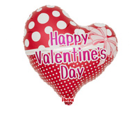 #BFK Balon Ibrex Hel, serce Jelly 14", Valentine Dots & Ribbon, packed