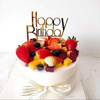 Topper na tort urodzinowy złoty HAPPY BIRTHDAY  11,5x9,5 cm WZ. I