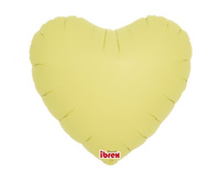 #BFK Balon Ibrex Hel, serce 14", Pastel Yellow, 5 szt.