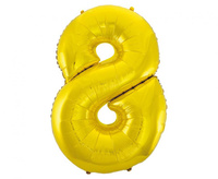 #BFC50 Balon foliowy B&C Cyfra 8, złota, 92 cm AA