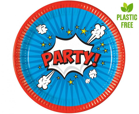 #ZTA Talerzyki papierowe Boom Party, next generation, 23cm, 8 szt. (plastic-free) KK