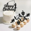 Papierowy topper na tort HAPPY BIRTHDAY DLA WĘDKARZA RYBY