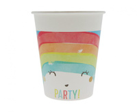 #ZKU Kubeczki papierowe (WM) Rainbow Party, 200 ml, 8 szt. (SUP label)