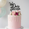 Topper na tort W DNIU IMIENIN 16 cm + personalizacja koloru