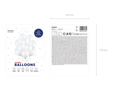 Balony lateksowe strong 27 cm pastelowy BIAŁY 10 szt.