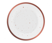 #ZTA_GD Talerzyki papierowe Celebrate (różowo-złote), 18 cm/ 6 szt.
