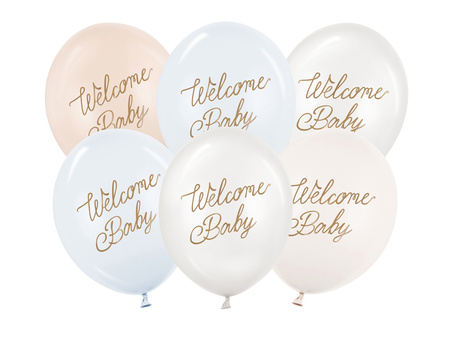 Balony 30 cm, Podkowy, alabastrowy (1 op. / 6 szt.)