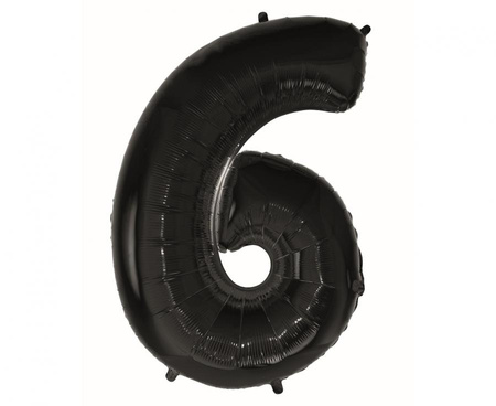 #BFC54 Balon foliowy B&C Cyfra 6 czarna, 92 cm AA