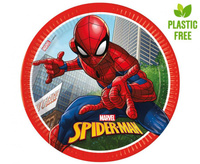 #ZTA Talerzyki papierowe Spiderman Crime Fighter (Marvel), next generation, 23cm, 8 szt. (plastic-free) (papier FSC)