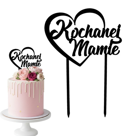 Topper na tort KOCHANEJ MAMIE 16 cm + personalizacja koloru